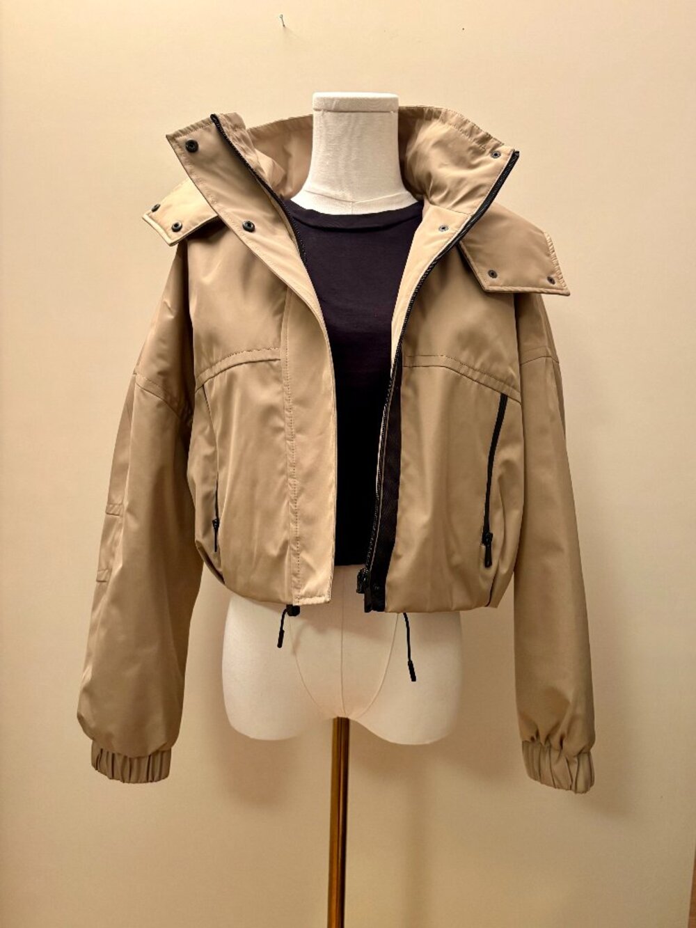 Zara Hooded Windbreaker Semi-Cropped Jacket